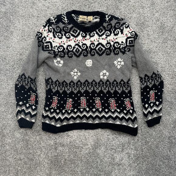 Vintage B Moss Sweater Medium Fair Isle Knit Winter 90s Y2K Nordic Holiday Party - Picture 1 of 9